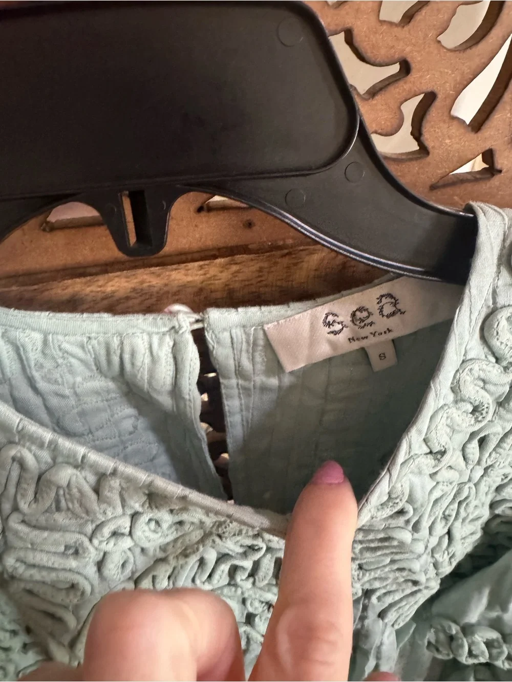 Sea New York Embossed Top Mint Blouse - Picture 3 of 4